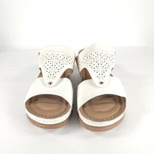 NWOT SHIBEVER Low Comfortable Wedge‎ Sandal Open Toe Slip On Size 42